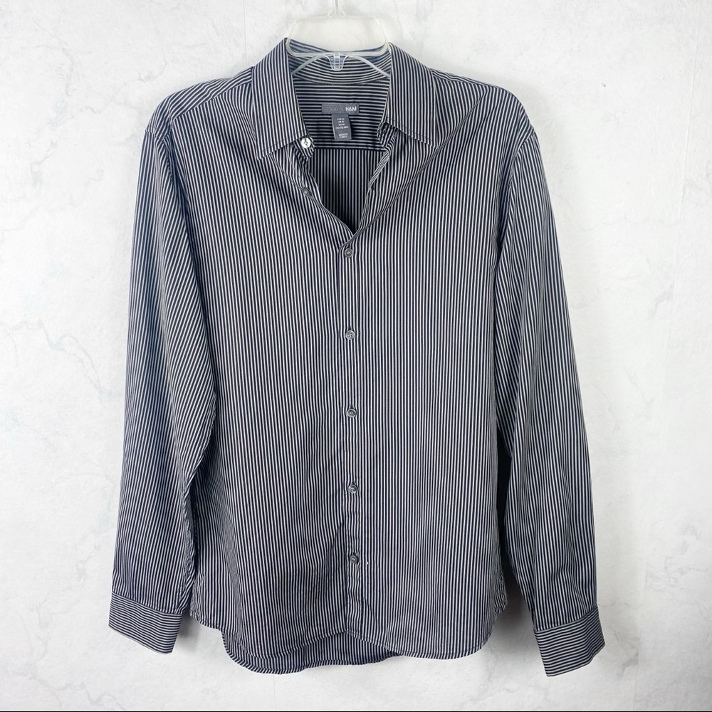 [H&M] Men's Striped Button Down Top